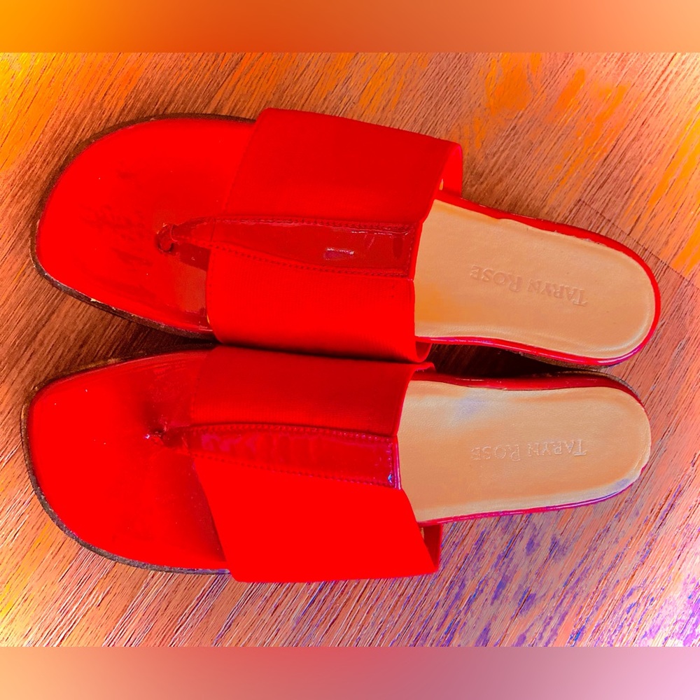 Taryn Rose Women's Red Slide Sandals - Picture 7 of 8